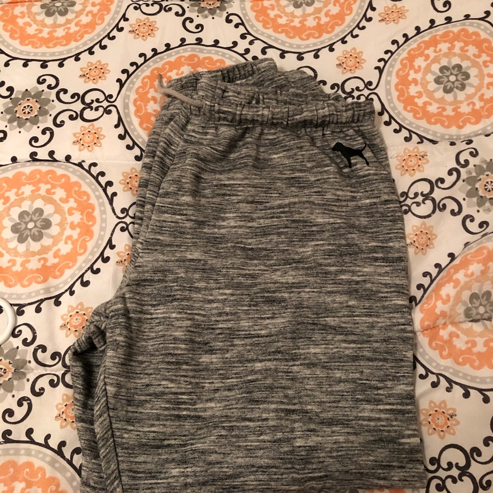 Grey PINK joggers with black dog on side